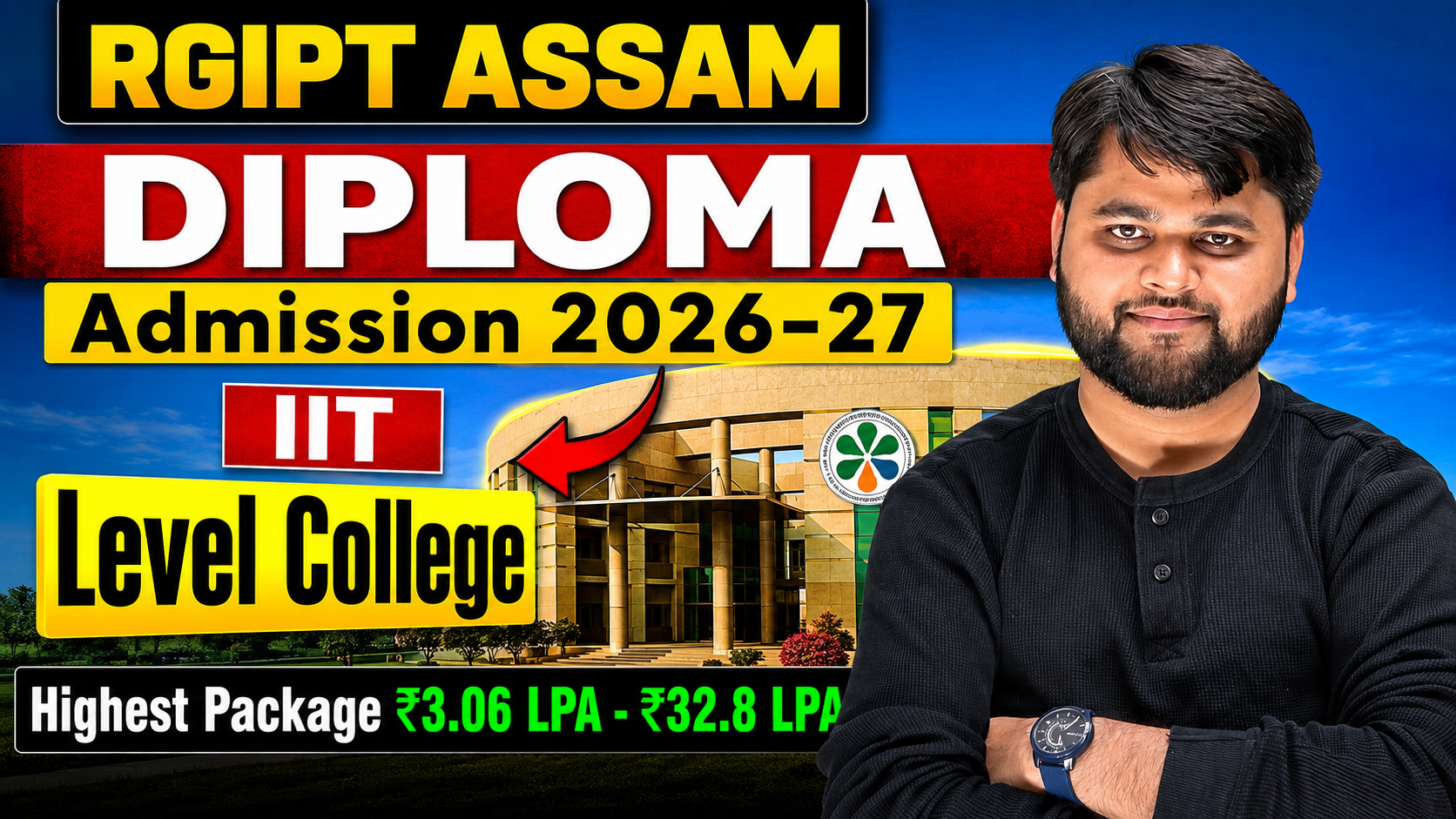 Short Trick Science YouTube thumbnail: RGIPT Assam diploma admission 2026-27