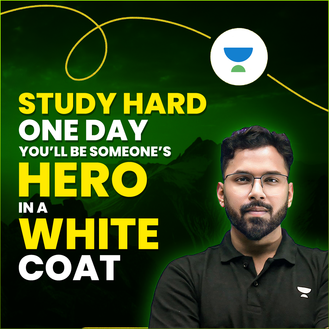 Unacademy social post: Study hard, one day you'll be someone's hero in a white coat